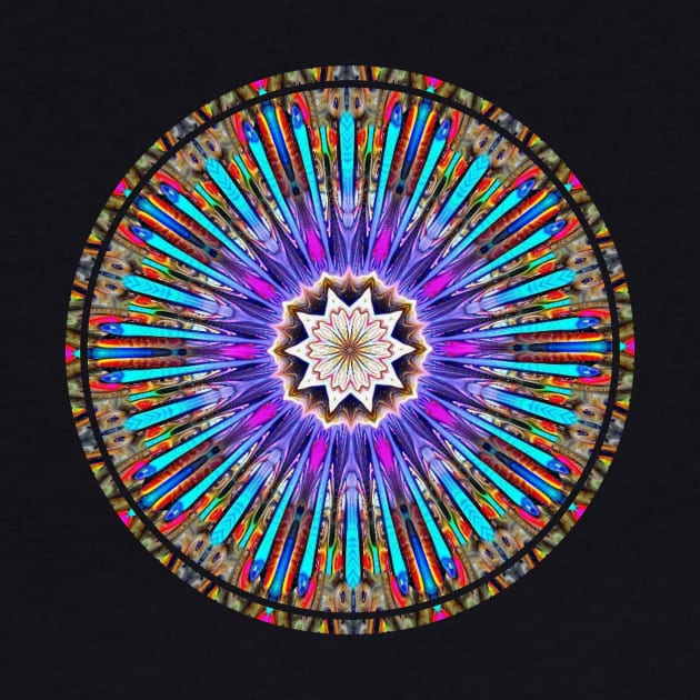 Trippy Colorful Floral Mandala Design by SpotterArt